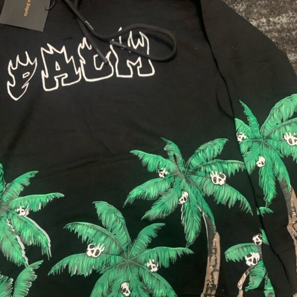 Palm Angels Fire Skull Palm Tree Hoodie Men’s Large - Picture 2 of 4